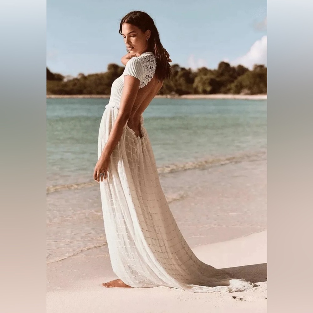 Free people serenity maxi ivory dress size L